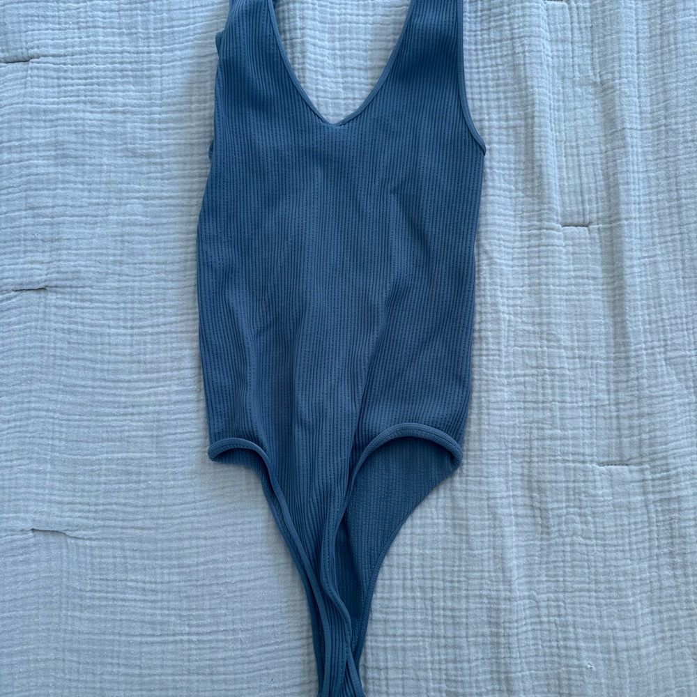 Nikibiki Blue Ribbed Bodysuit